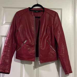 Women's Red Leather Jacket